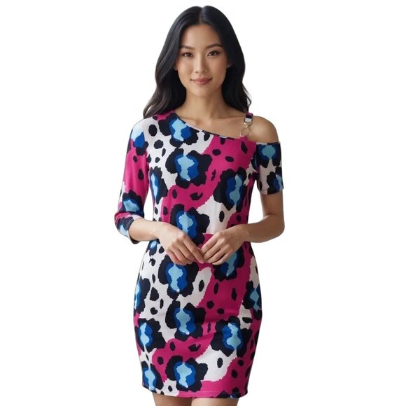 4everyoung Dresses & Skirts - 4everyoung Womens Off-Shoulder Leopard Print Dress M Polyester/Spandex